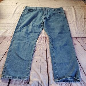 Rustler Jeans Mens 46x30 Blue Denim Classic Fit Straight Leg Medium Wash